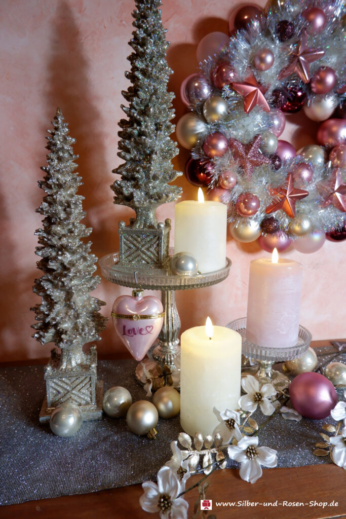 Weihnachtsdeko rosa champagner